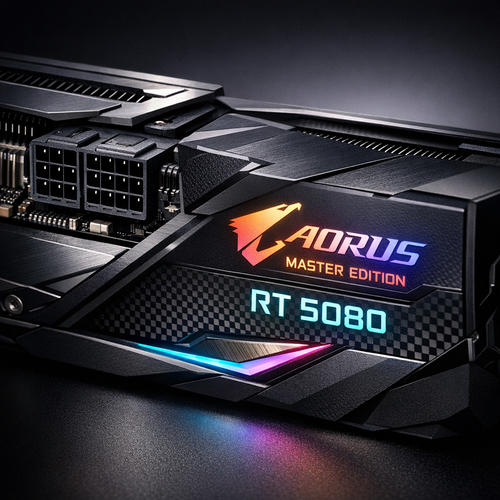 Aorous Master Edition RT 5080 Graphics Card — close-up