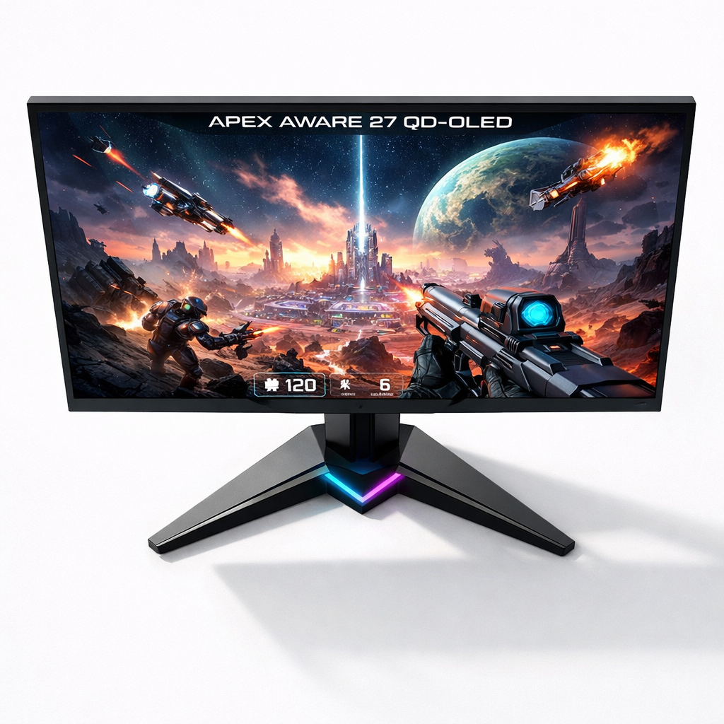 Apex Aware 27 QD-OLED Gaming Monitor — top view