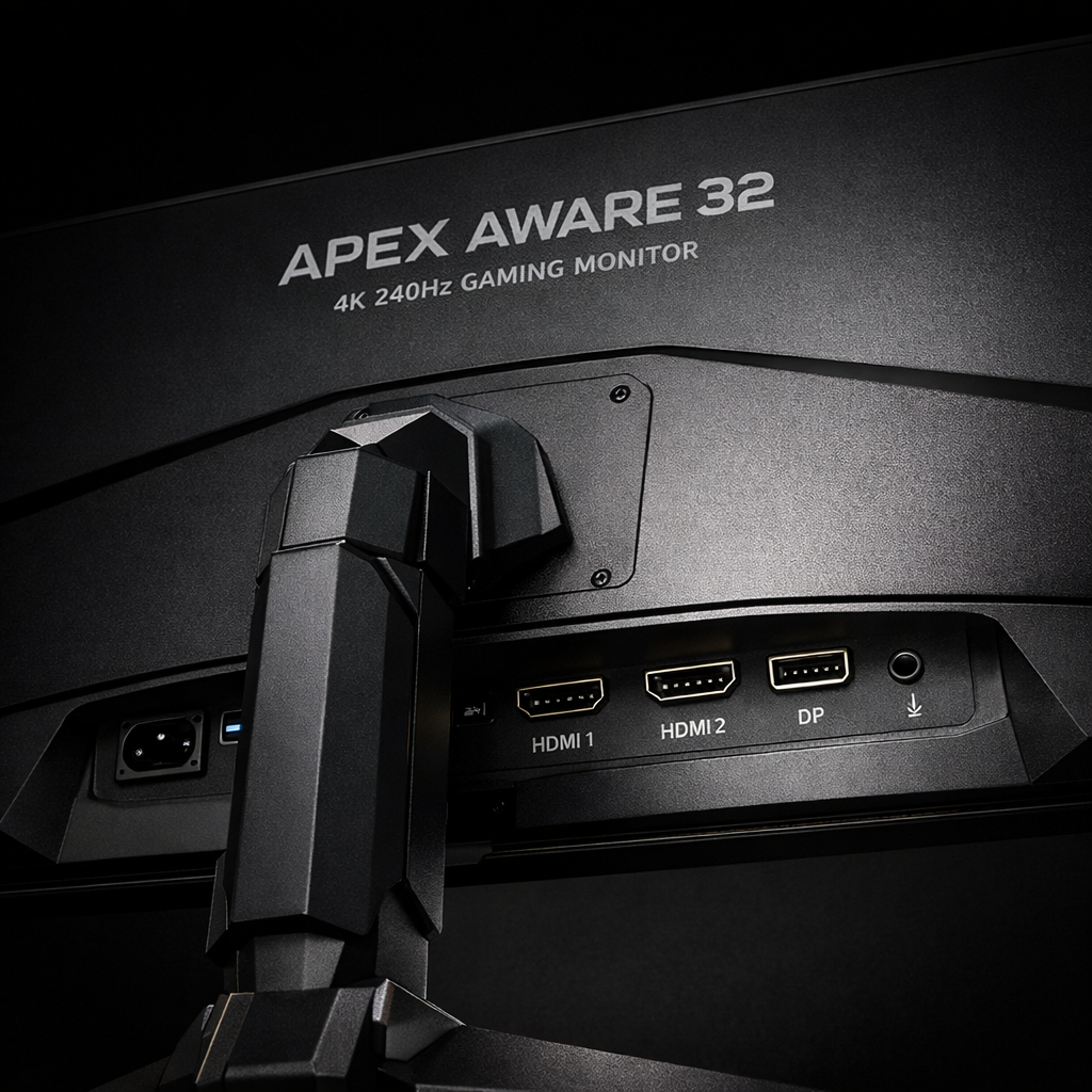 Apex Aware 32 4K 240Hz Gaming Monitor — back view