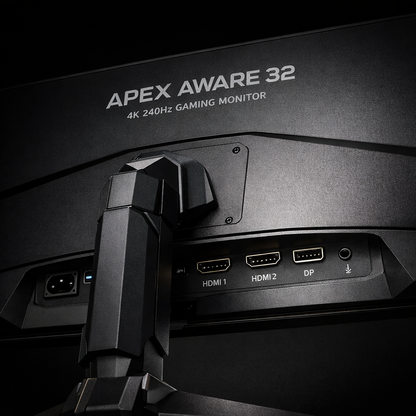Apex Aware 32 4K 240Hz Gaming Monitor — back view