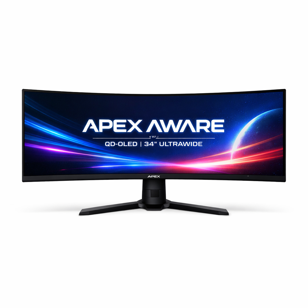 Apex Aware 34 Curved QD-OLED Gaming Monitor — main