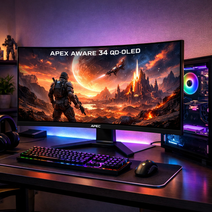 Apex Aware 34 Curved QD-OLED Gaming Monitor — in_situ