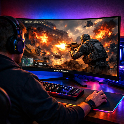 Apex Aware 34 Curved QD-OLED Gaming Monitor — dynamic_usage