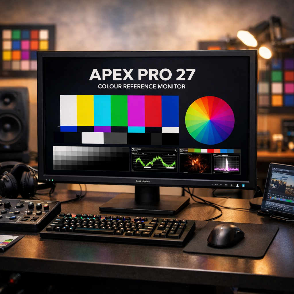 Apex Pro 27 Colour Reference Monitor — setup shot