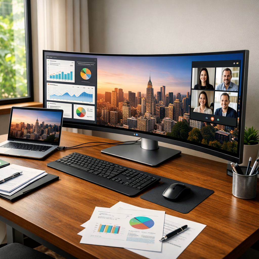 Apex UltraSharp 38 Curved Monitor — in situ