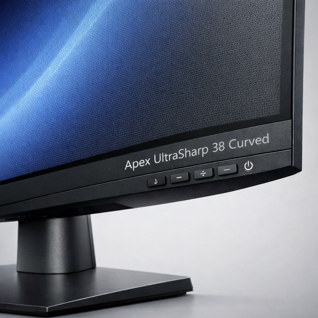 Apex UltraSharp 38 Curved Monitor — close-up