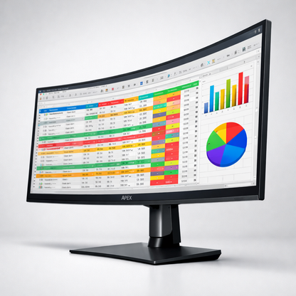 Apex UltraSharp 38 Curved Monitor — side angle