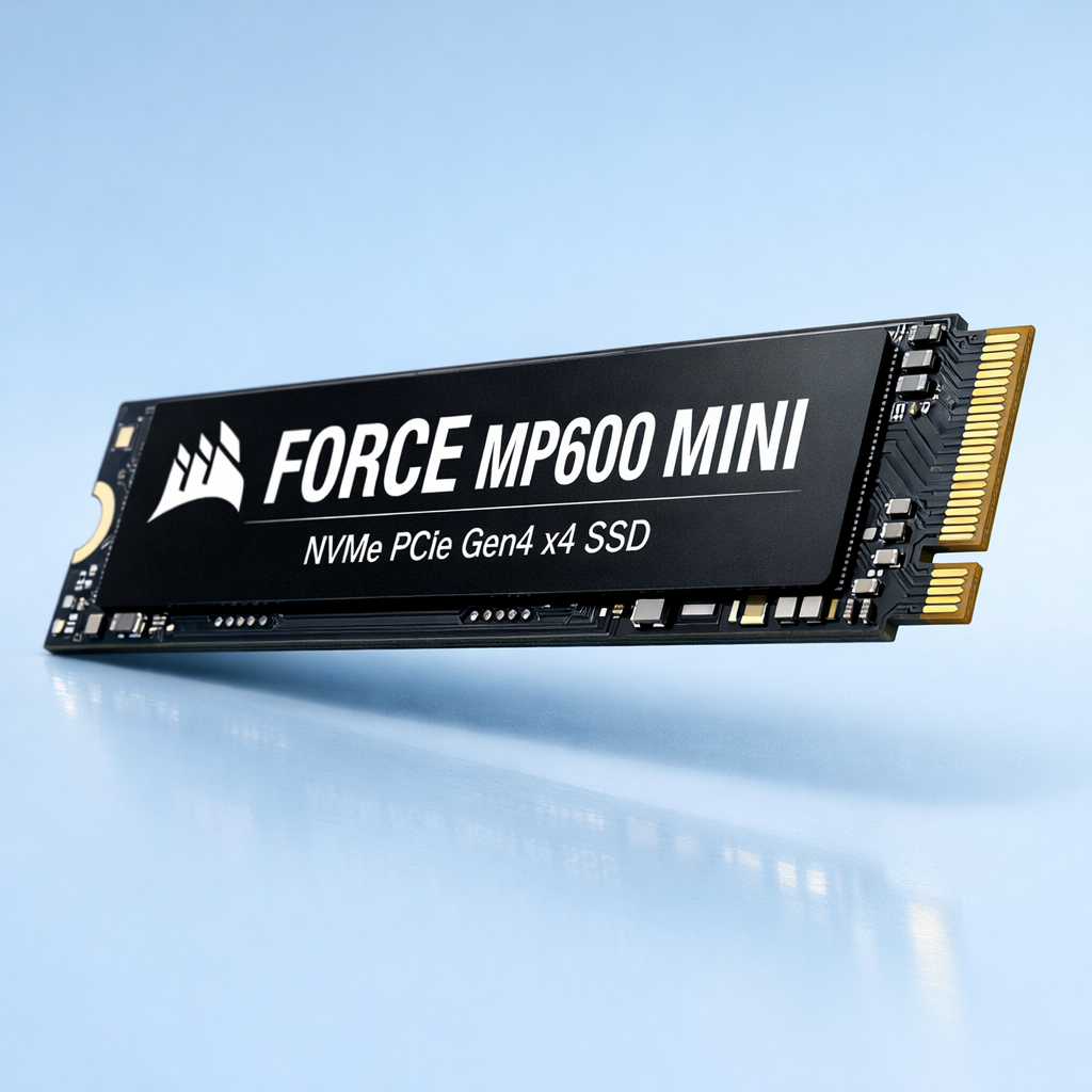 Force MP600 Mini NVMe SSD — creative angle shot