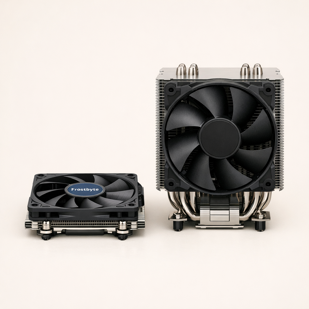 Frostbyte L9 Low Profile Air Cooler — size comparison