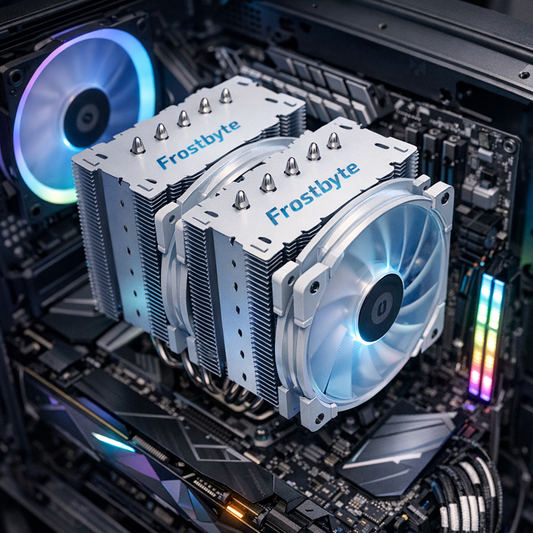 Frostbyte NH-D15 Dual Tower Air Cooler — AM6 — in situ lifestyle shot