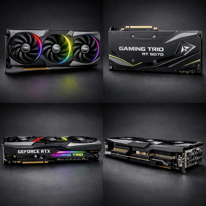 Gaming Trio RT 5070 Graphics Card — 360-degree composition