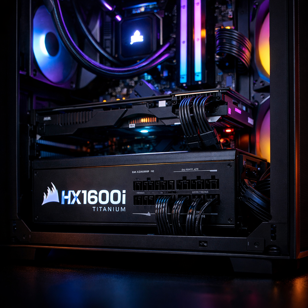 HX1600i Titanium Power Supply — in situ lifestyle shot