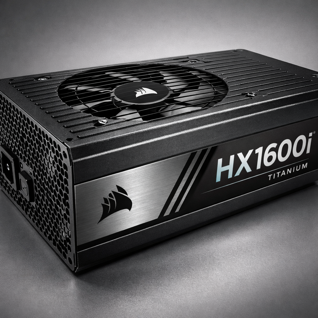 HX1600i Titanium Power Supply — angle shot
