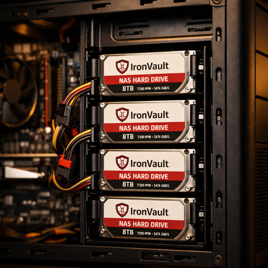 IronVault NAS Hard Drive Twin Pack — lifestyle
