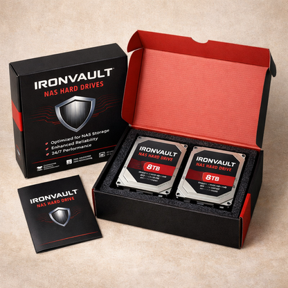 IronVault NAS Hard Drive Twin Pack — packaging