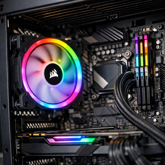 LL120 Addressable RGB Fan — lifestyle