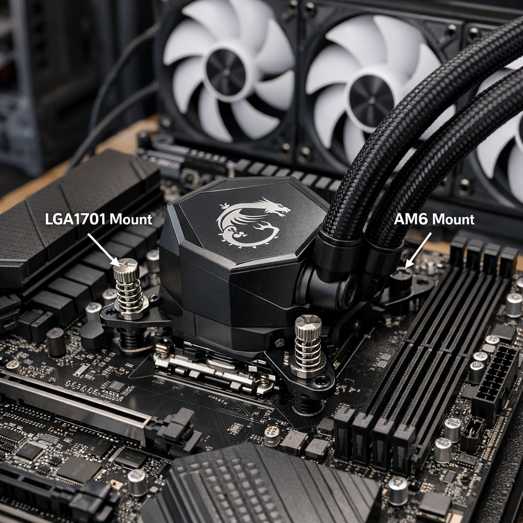 MAG Coreliquid 360mm AIO Cooler — installation