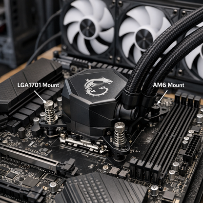 MAG Coreliquid 360mm AIO Cooler — installation