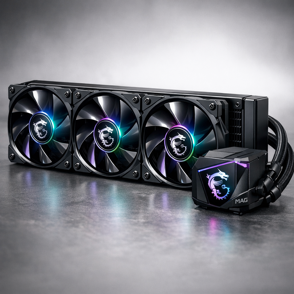 MAG Coreliquid 360mm AIO Cooler — angle shot