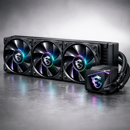 MAG Coreliquid 360mm AIO Cooler — angle shot