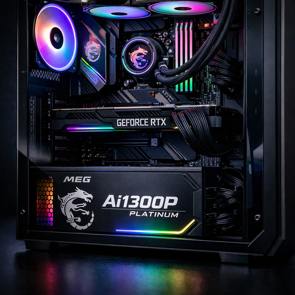 MEG Ai1300P Platinum Power Supply — Lifestyle Image