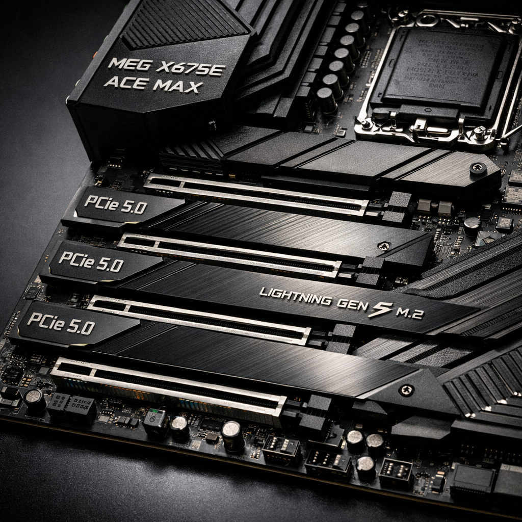 MEG X675E Ace Max — angle view