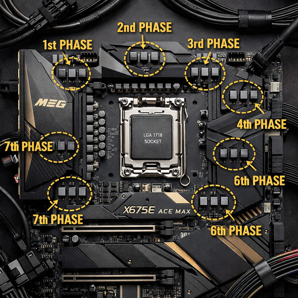 MEG X675E Ace Max — component highlight