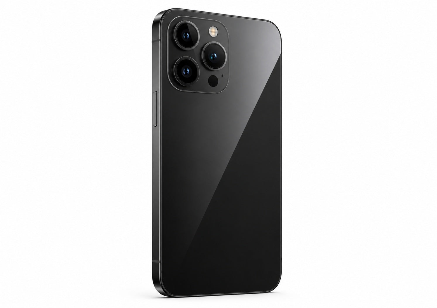 Black smartphone on a white background