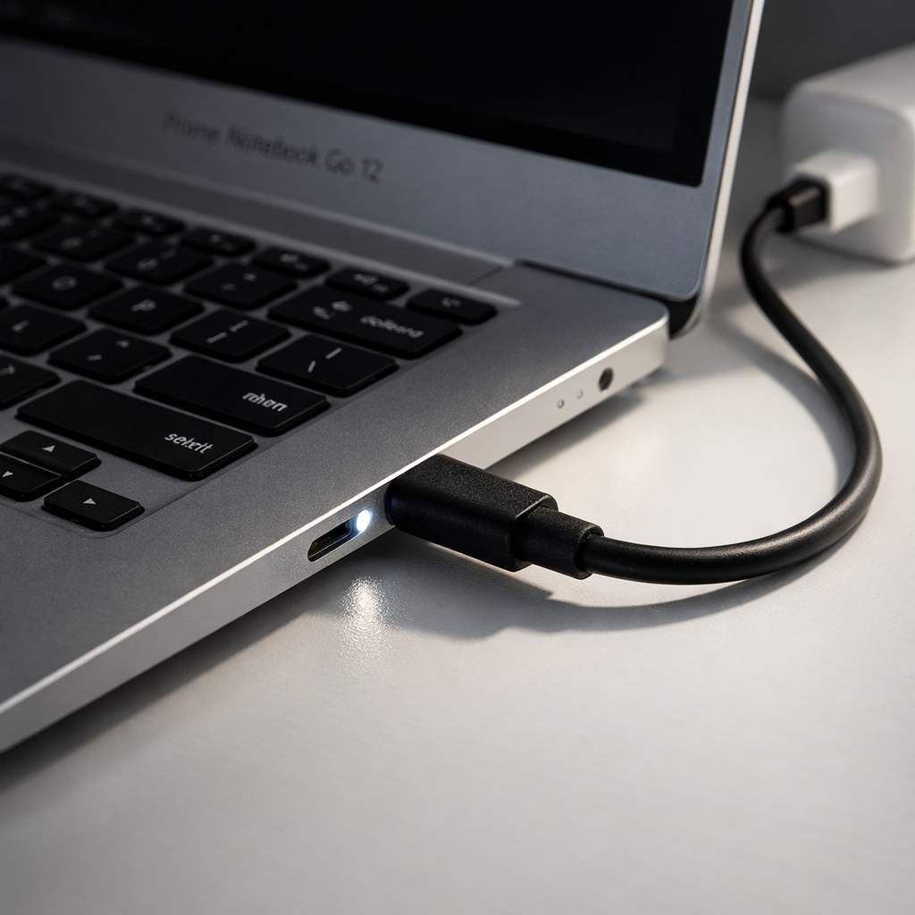 Prime Notebook Go 12 — charging demonstration