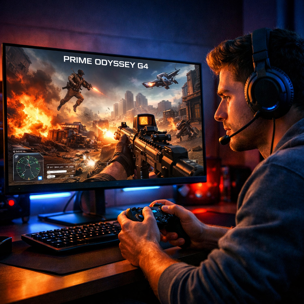 Prime Odyssey G4 Gaming Monitor — Dynamic User Interaction