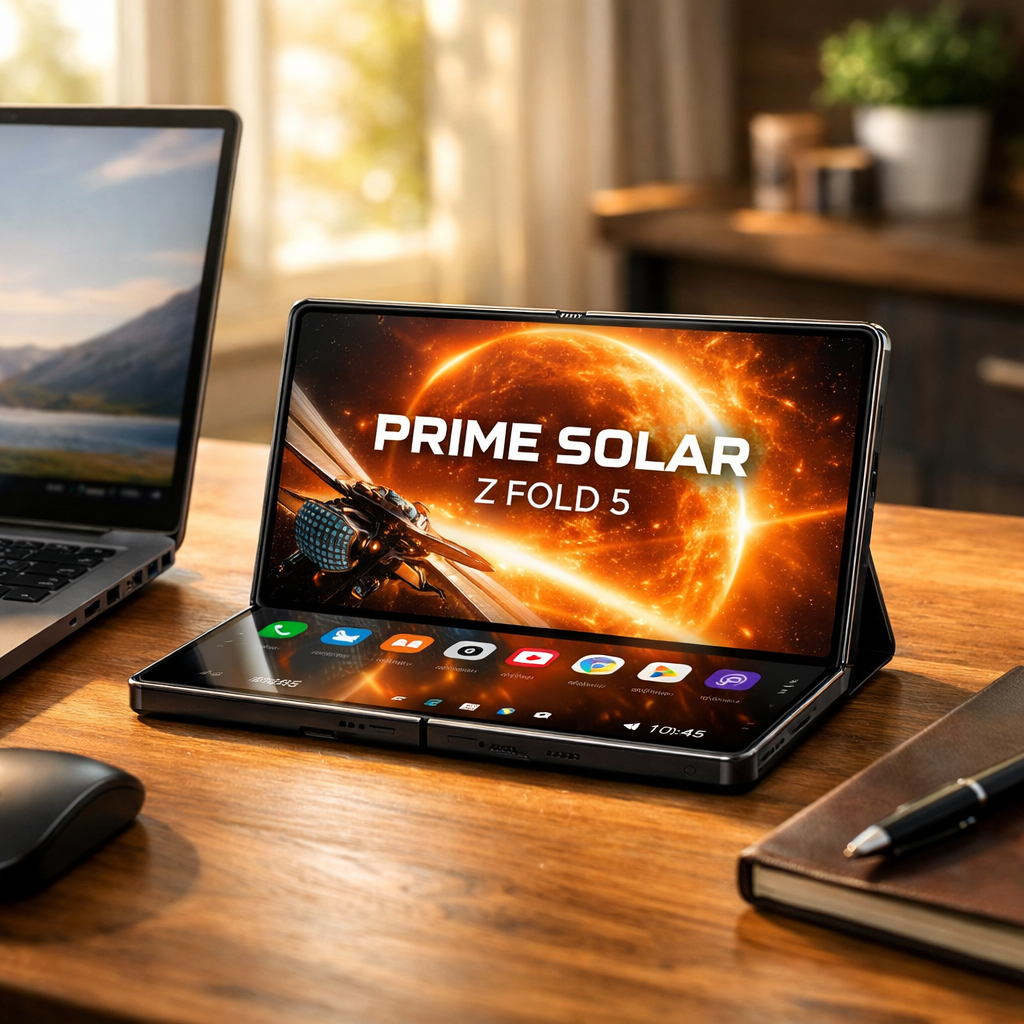 Prime Solar Z Fold 5 — in situ lifestyle shot