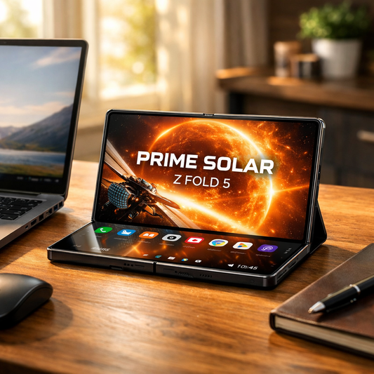 Prime Solar Z Fold 5 — in situ lifestyle shot