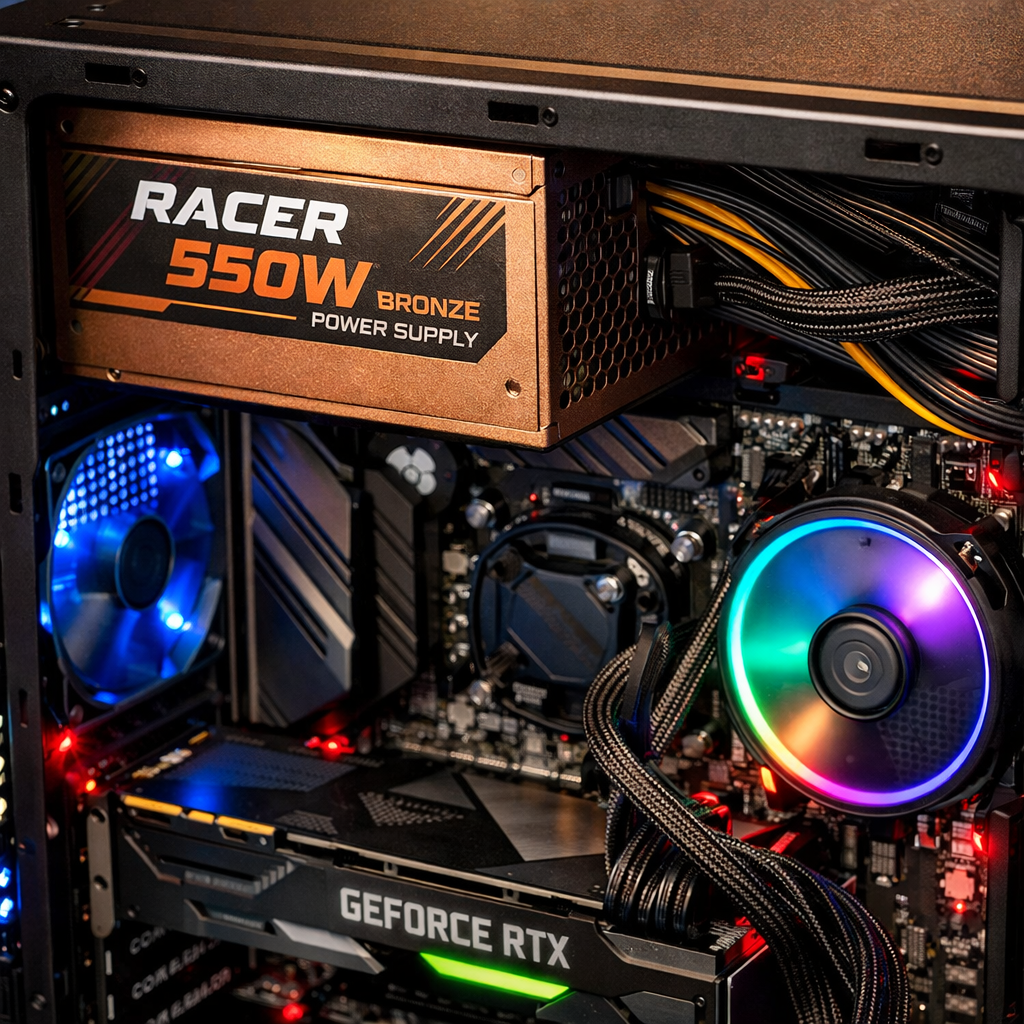 Racer 550W Bronze Power Supply — lifestyle image