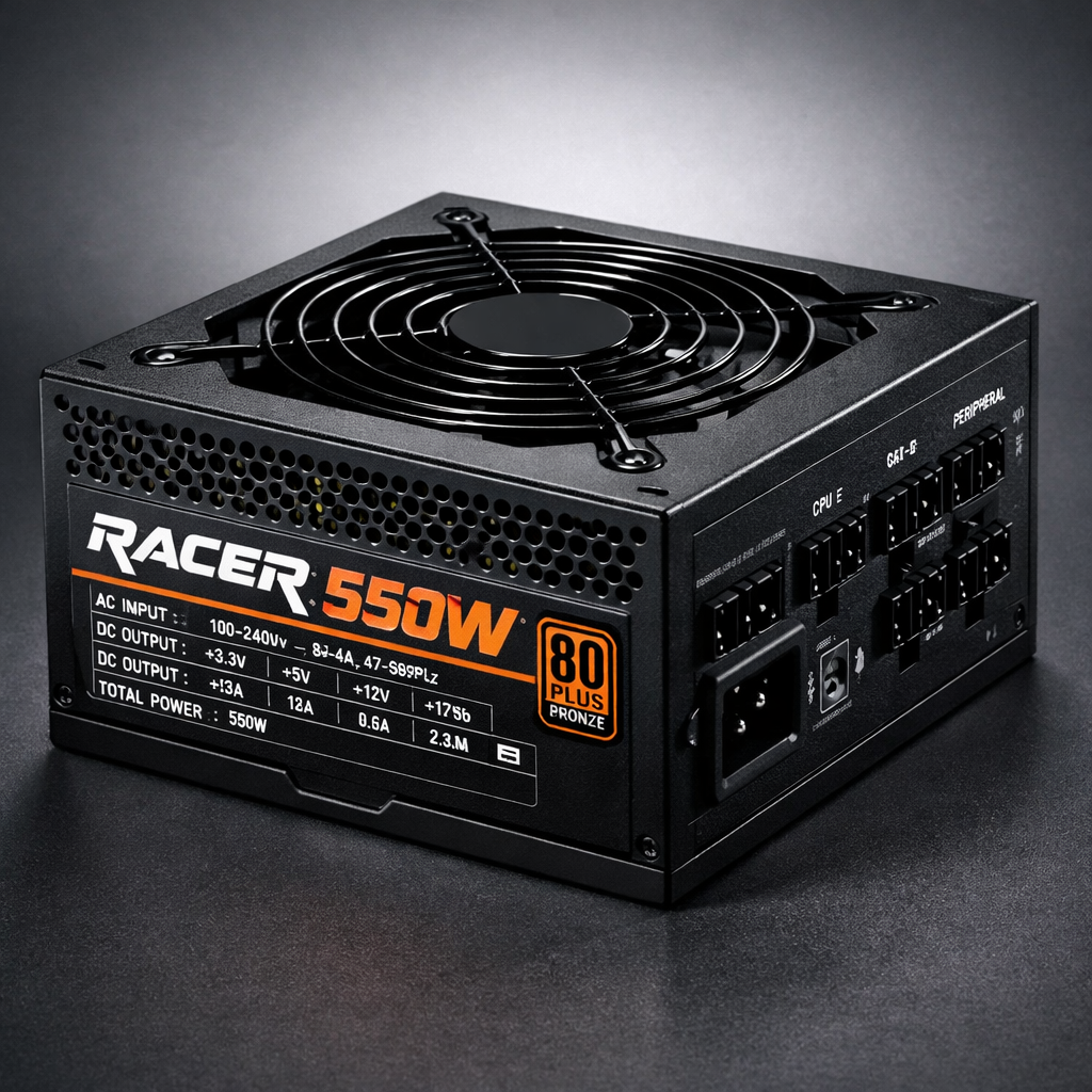 Racer 550W Bronze Power Supply — technical specification image
