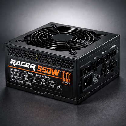 Racer 550W Bronze Power Supply — technical specification image