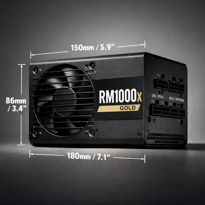RM1000x Gold Power Supply — angle