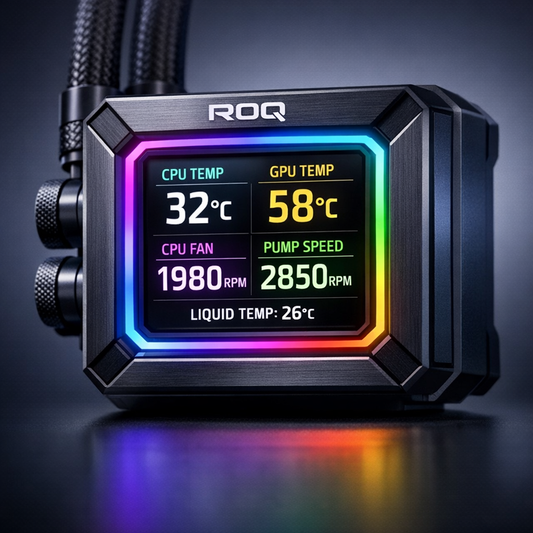 ROQ Ryujon III 360mm ARGB AIO Cooler — close-up