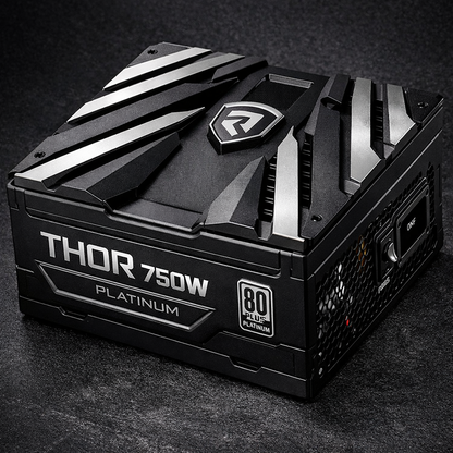 ROQ Thor 750W Platinum Power Supply — angled view shot