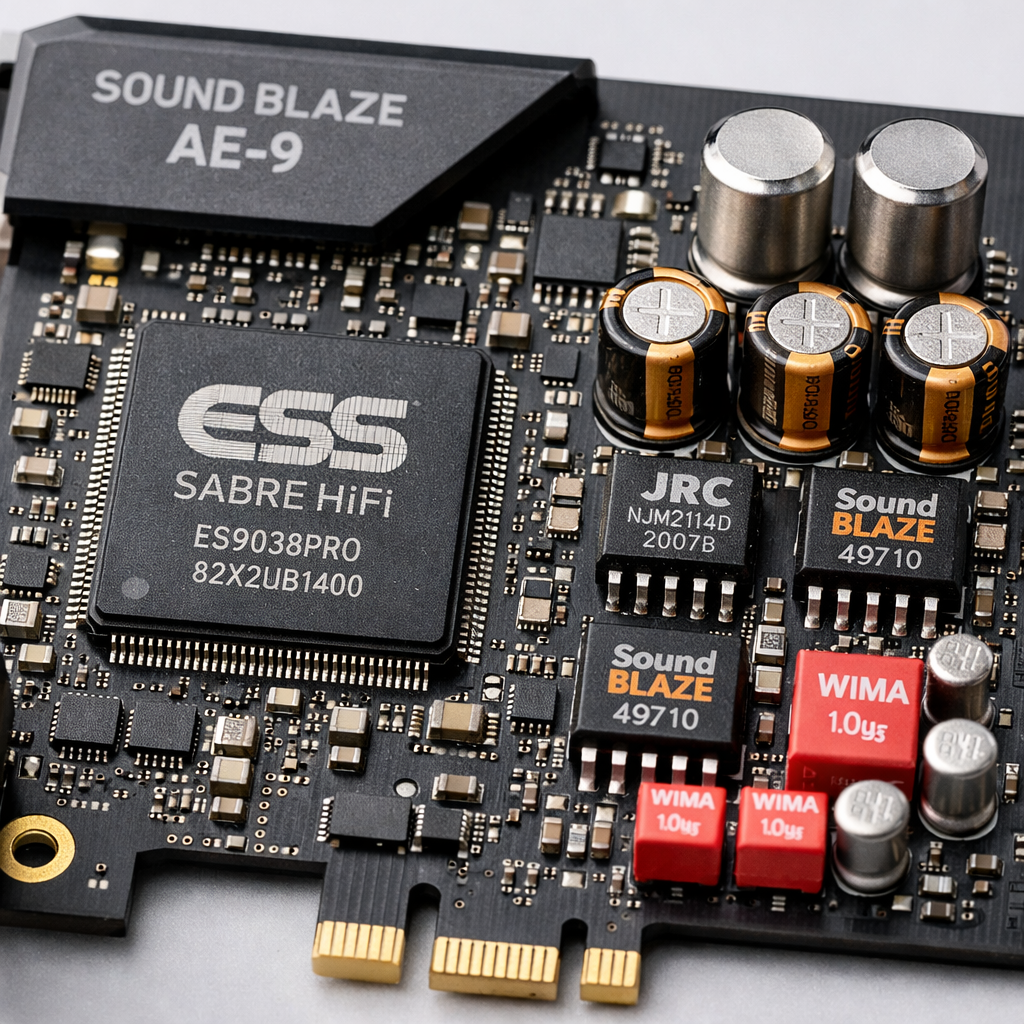 Sound Blaze AE-9 PCIe Sound Card — close-up