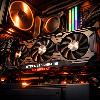 Steel Legionnaire RX 8800 XT Graphics Card — lifestyle_image