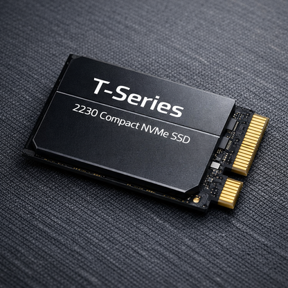 T-Series 2230 Compact NVMe SSD — angled view