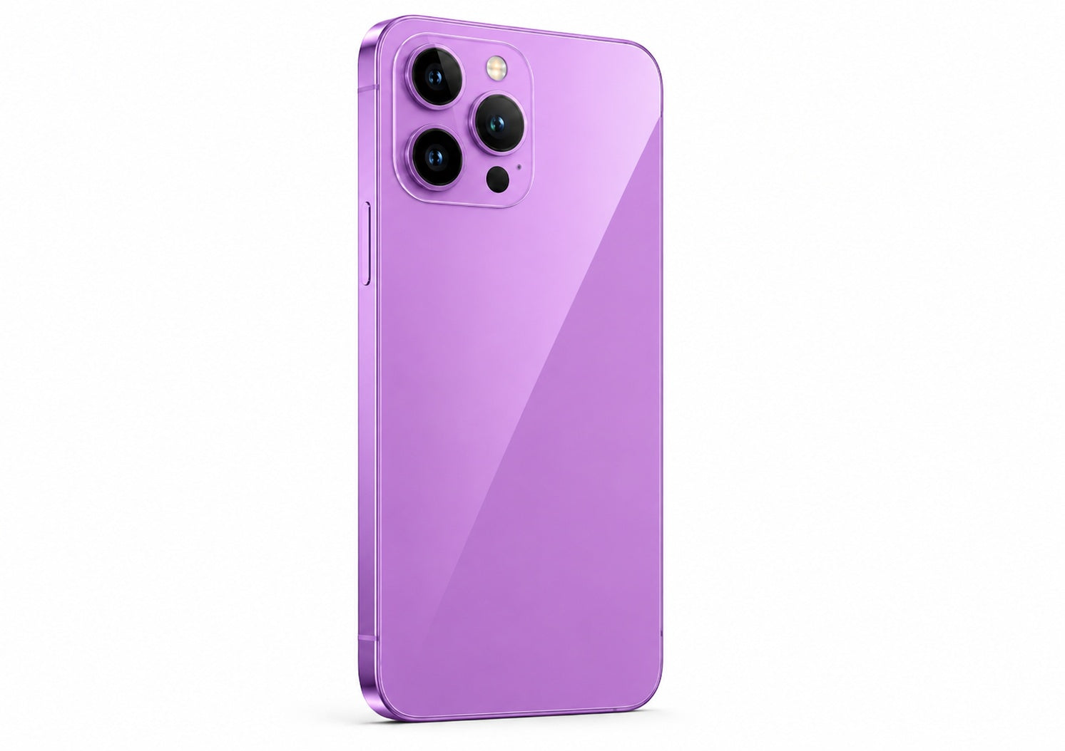 Purple smartphone with a gradient design on a white background
