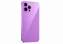 Purple smartphone with a gradient design on a white background