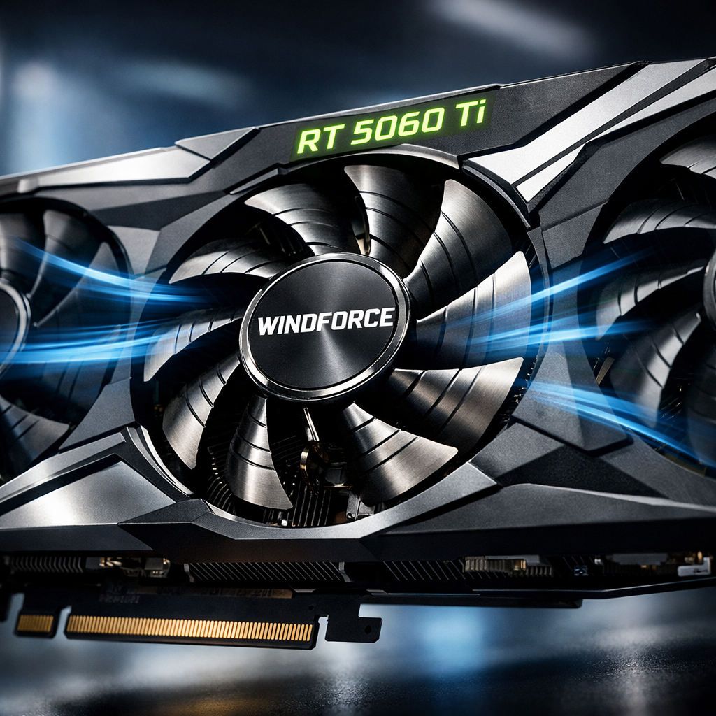 Windforce RT 5060 Ti Graphics Card — angle view