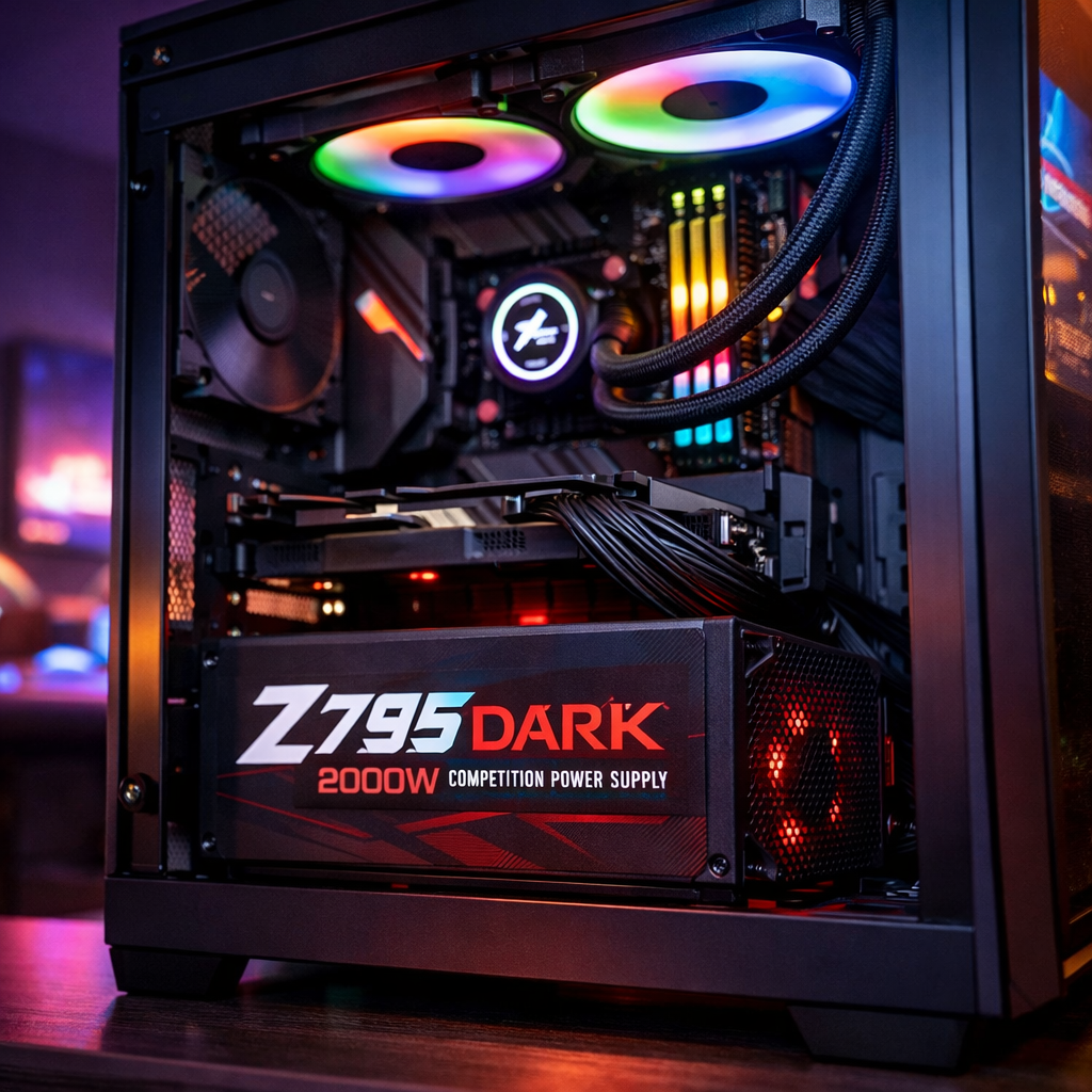 Z795 Dark 2000W Competition Power Supply — lifestyle