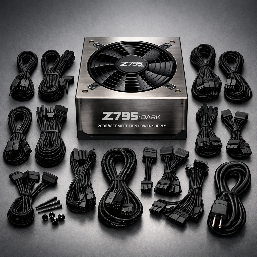 Z795 Dark 2000W Competition Power Supply — product arrangement
