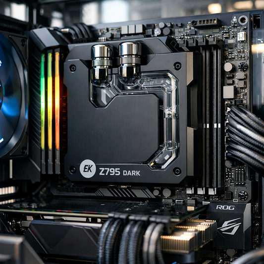 Z795 Dark Monoblock Water Block — lifestyle shot